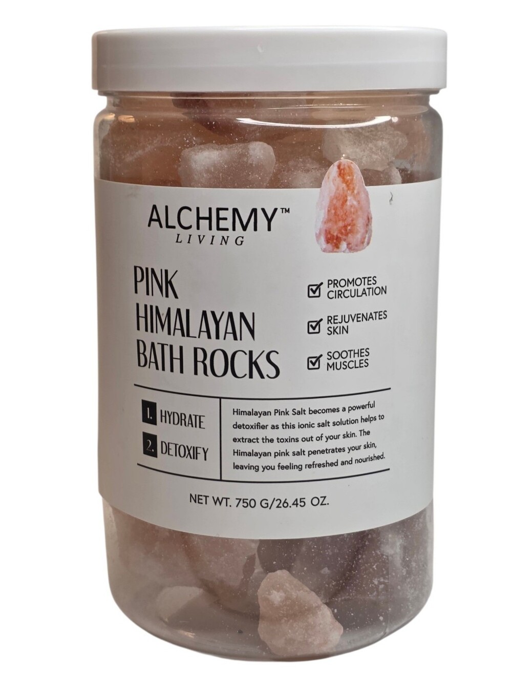 Alchemy Living Pink Himalayan Salt Bath Soak Treatment Sweet Vanilla & Rose Jar